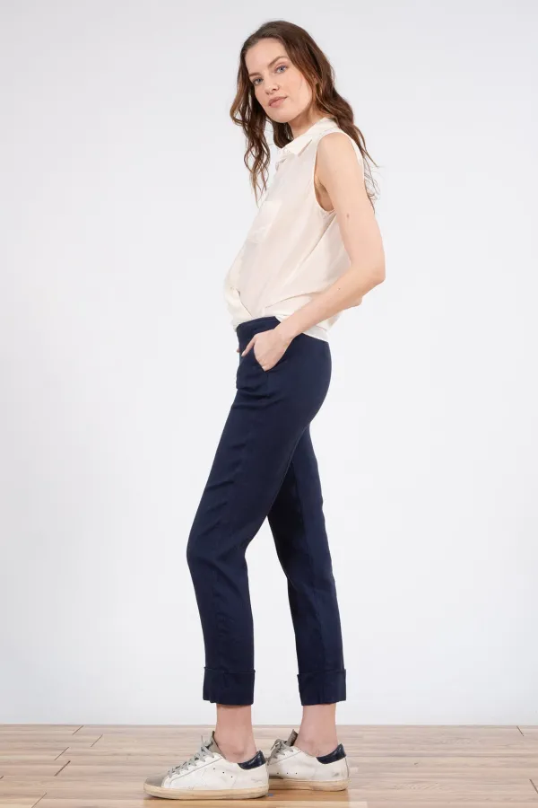 Pants*AVENUE MONTAIGNE Ben Linen Navy