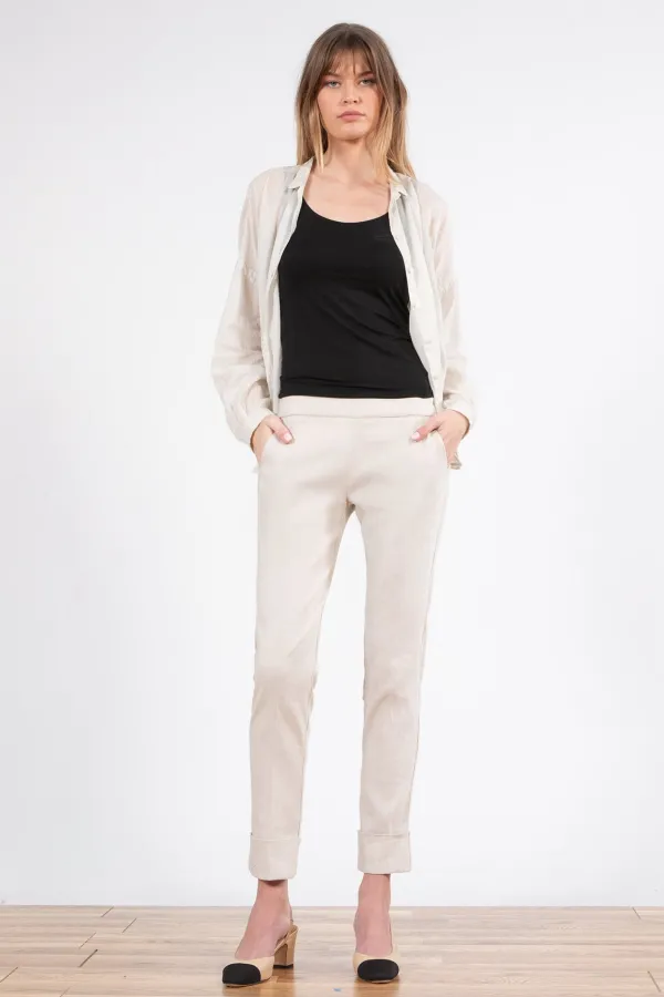 Pants*AVENUE MONTAIGNE Ben Linen Oatmeal