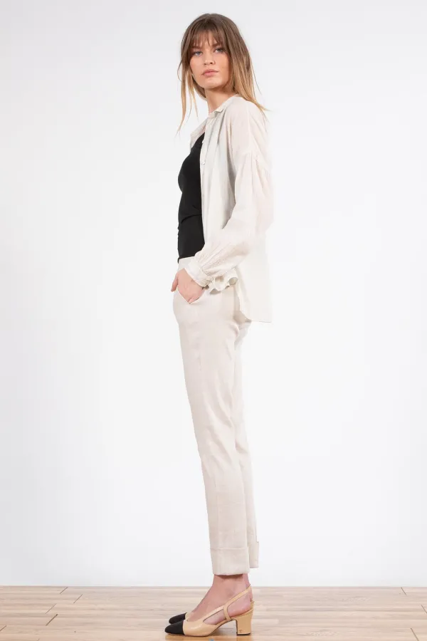 Pants*AVENUE MONTAIGNE Ben Linen Oatmeal