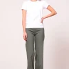 Pants*AVENUE MONTAIGNE Flavia Linen Olive Green