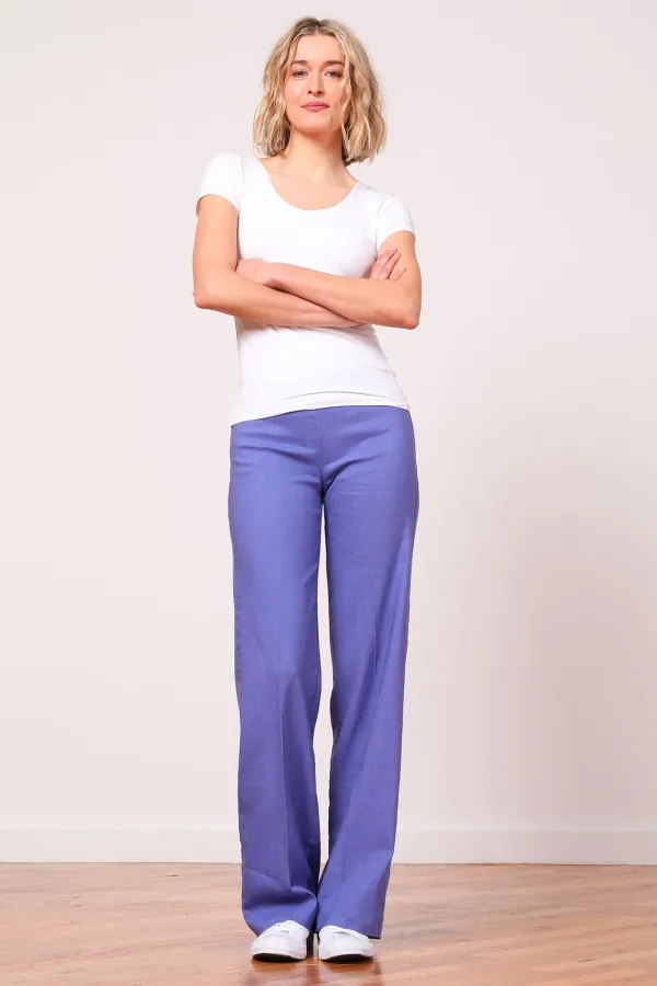 Pants*AVENUE MONTAIGNE Flavia Linen Purple