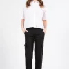Pants*AVENUE MONTAIGNE Kool Linen Black
