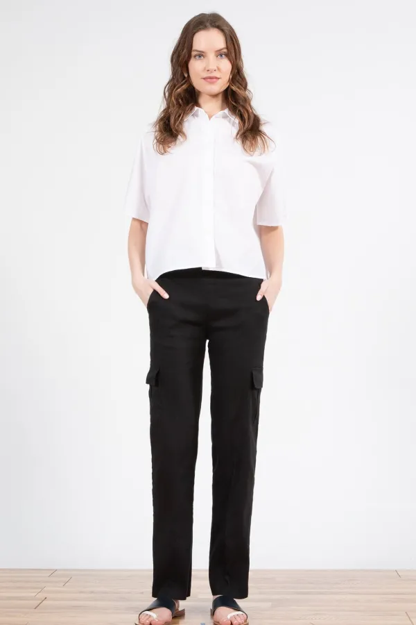 Pants*AVENUE MONTAIGNE Kool Linen Black