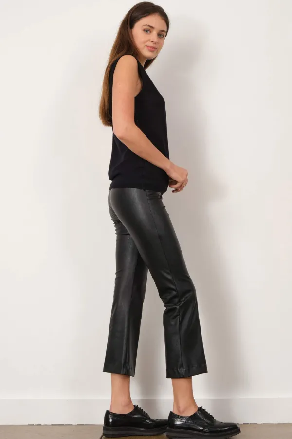 Pants*AVENUE MONTAIGNE Leo Pleather Black