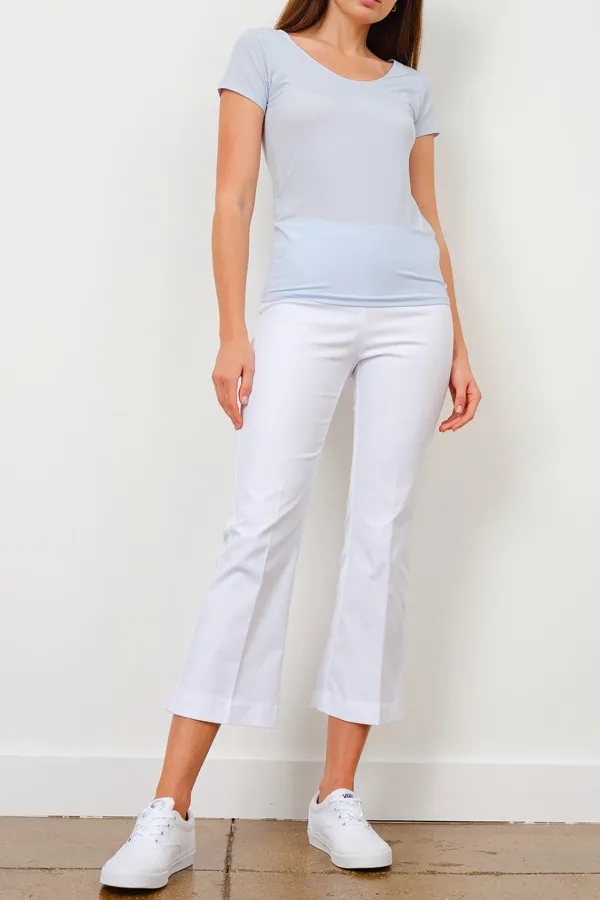 Pants*AVENUE MONTAIGNE Leo White Stretch