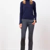 Pants*AVENUE MONTAIGNE Louis Houndstooth Navy
