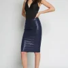 Skirts*AVENUE MONTAIGNE Pull On Skirt Sequins Navy